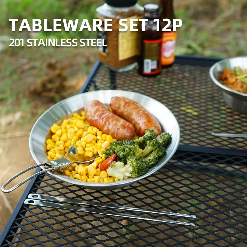 Camping Cooking Dining Set - Conjunto de Utensílios Portáteis para Camping