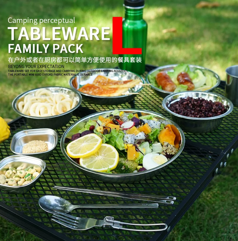 Camping Cooking Dining Set - Novo Conjunto de Pratos Portáteis para