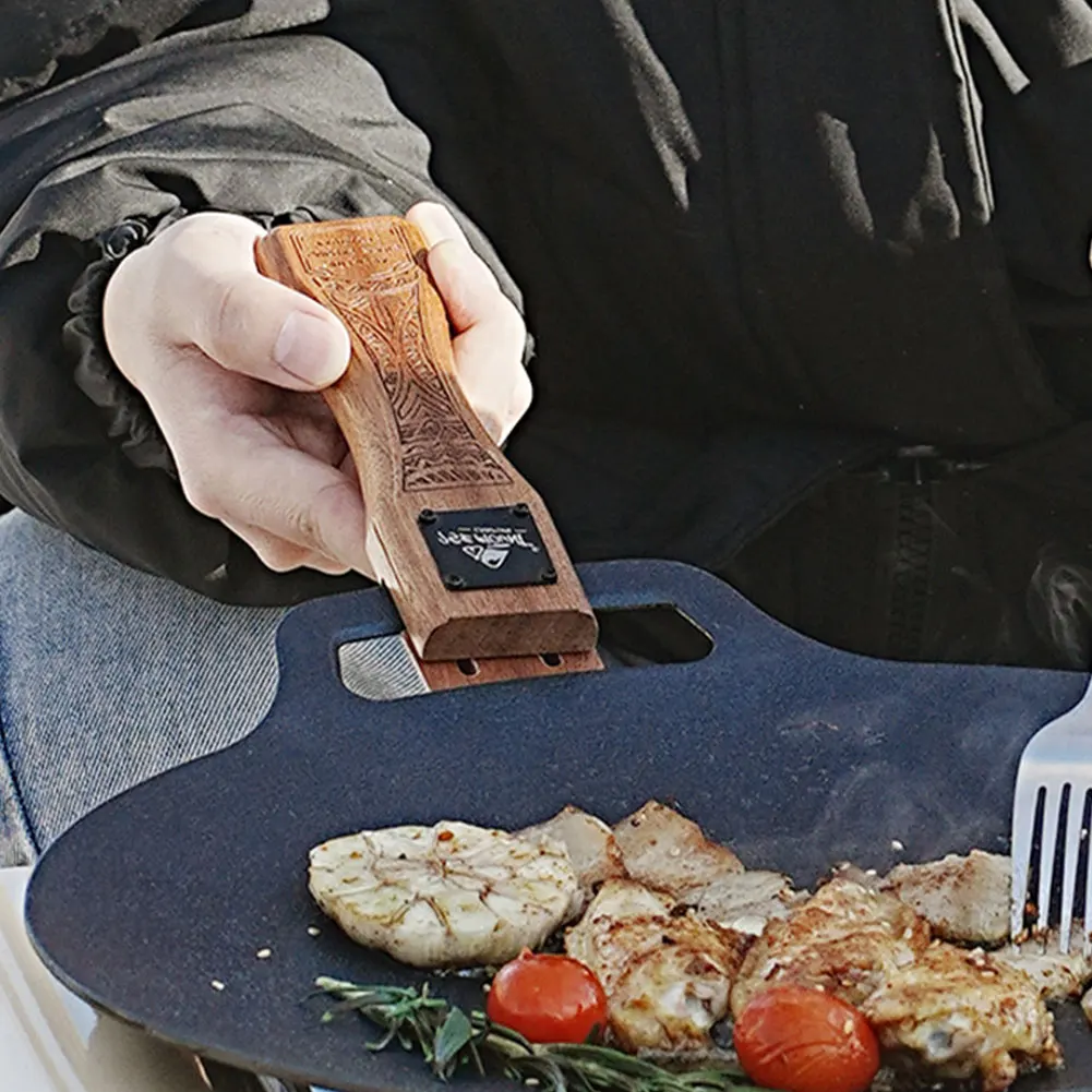 Camping Hiking Cooking - Chapa de Churrasco de Madeira Natural