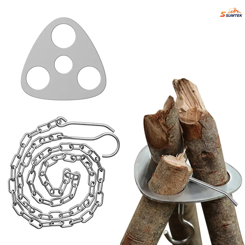 Camping Hiking Cooking - Aço inoxidável portátil acampamento tripé cabide