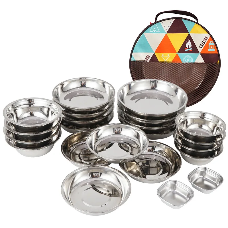 Novo Conjunto de Pratos Portát - Camping Cooking Dining Set avaliação e preço