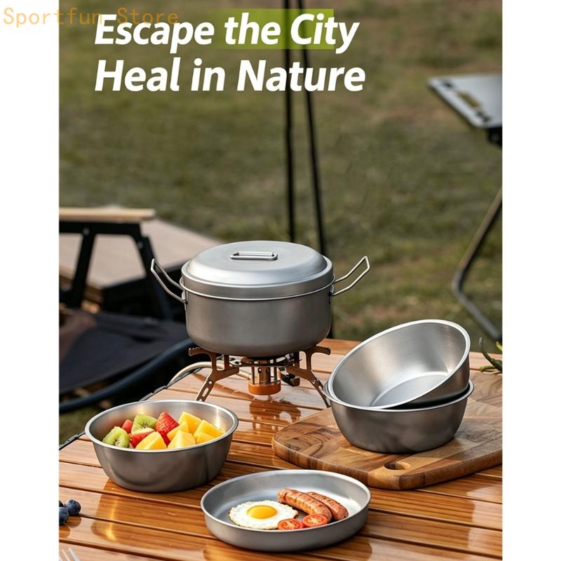 Grupo panelas para refeições a - Camping Cooking Dining Set avaliação e preço