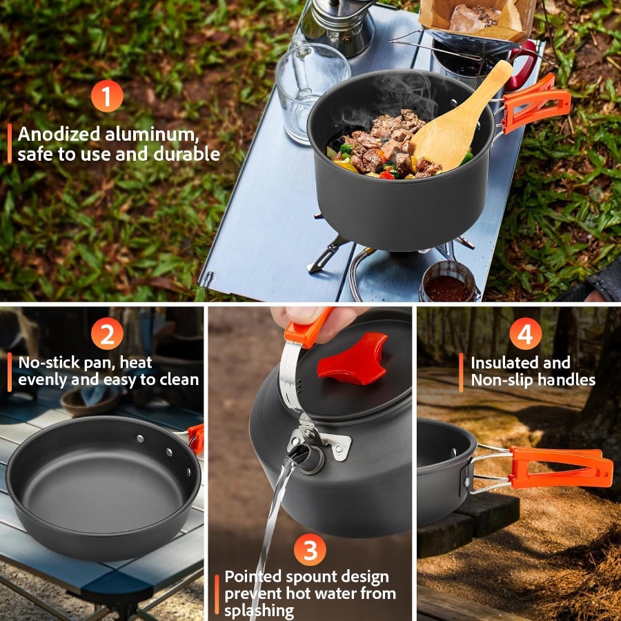 Conjunto de Utensílios de Cozi - Camping Hiking Cooking avaliação e preço