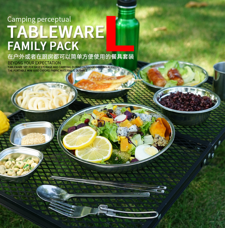 Novo Conjunto de Pratos Portát - Camping Cooking Dining Set avaliação e preço